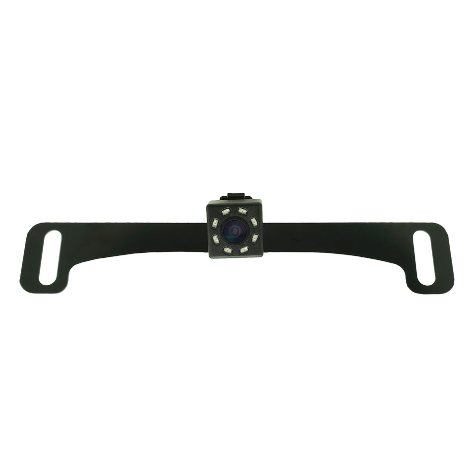 Master Tailgaters Small License Plate Frame Backup or Front Camera with 8 IR LED Night Vision, IP68 Waterproof, and 170° Wide Angle Camera