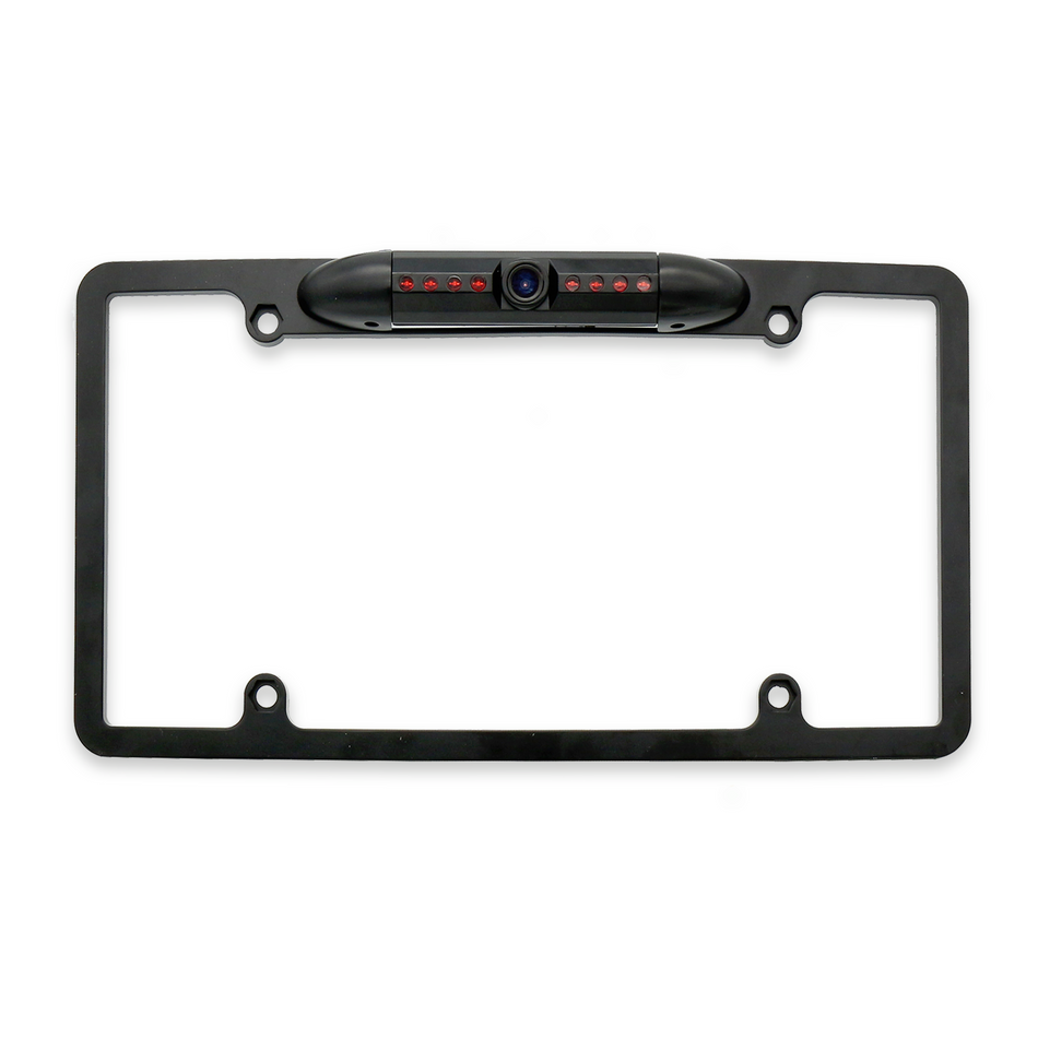 Master Tailgaters License Plate Frame Front or Backup Camera with 8 IR LED Night Vision, Metal Construction, 170° Wide Angle Camera, Waterproof