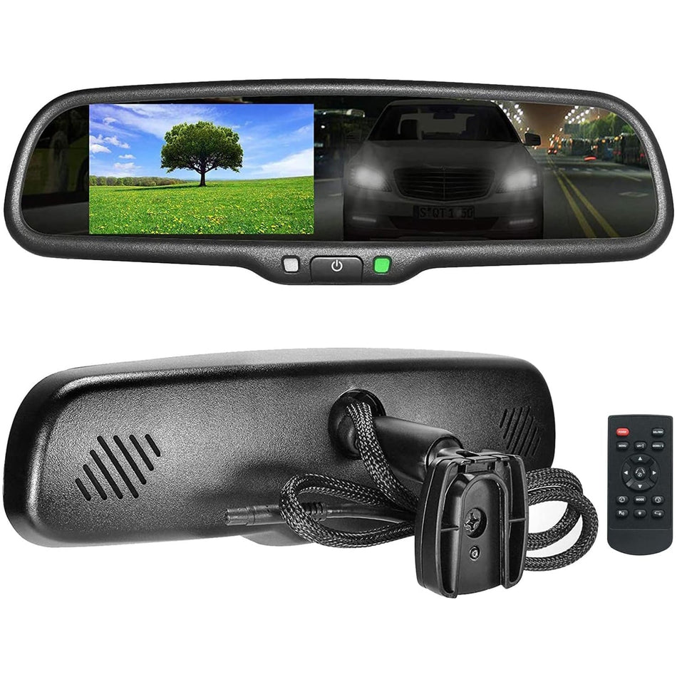 Master Tailgaters 10.5" Rear View Mirror with 4.3" LCD Screen + Auto Dimming Mirror | Ultra Bright | Rearview Universal Fit | Auto Adjusting Brightness LCD | Anti Glare | Full Mirror Replacement