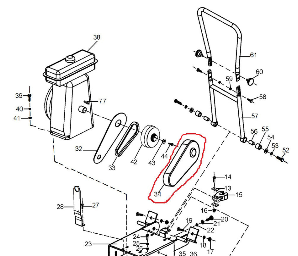 Tomahawk Belt Cover for JXPC50H and JXPC50K Plate Compactor (Z500100010)