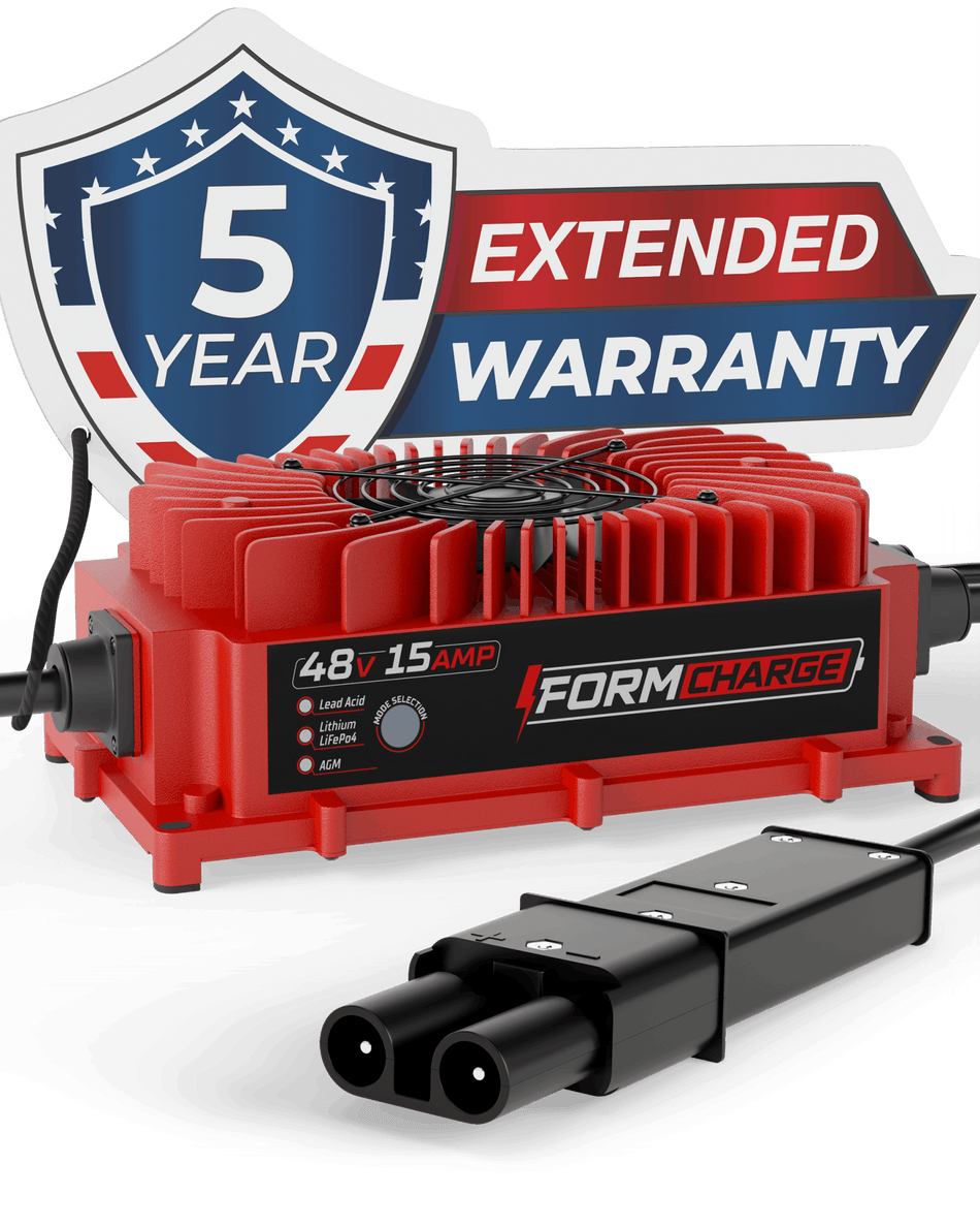 FORM Charge YAMAHA 48V Golf Cart Charger - G19 & G22 - 48V 15A Lithium, LiFePO4, Lead Acid, AGM