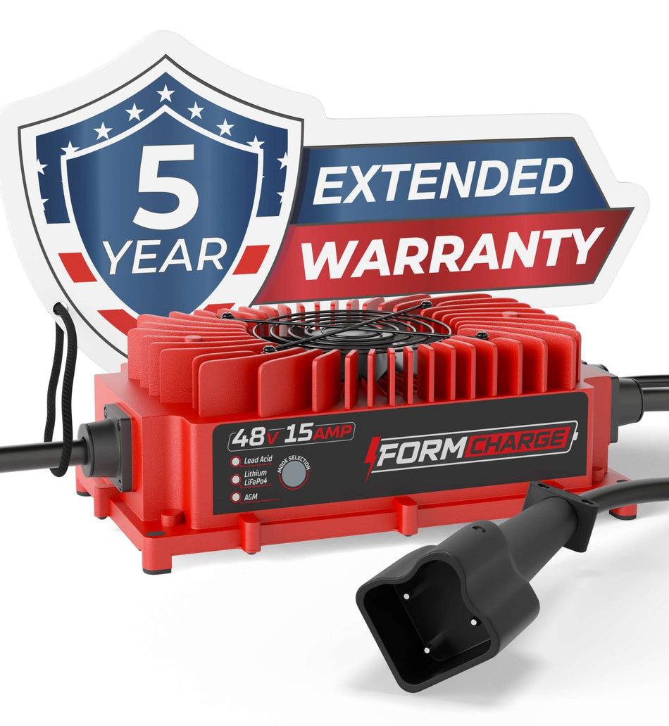 FORM Charge YAMAHA 48V Golf Cart Charger - G29, Drive & Drive 2 - 48V 15A Lithium, LiFePO4, Lead Acid, AGM