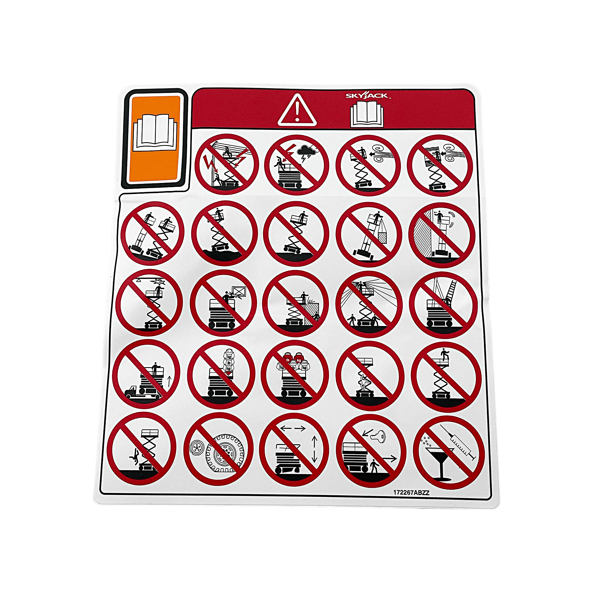 Skyjack Label, Vl, Danger Hazards Pict 172267 - MPN: 172267