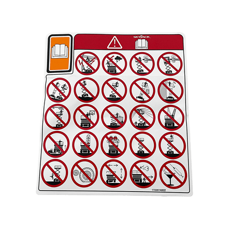 Skyjack Label, Vl, Danger Hazards Pict 172267 - MPN: 172267