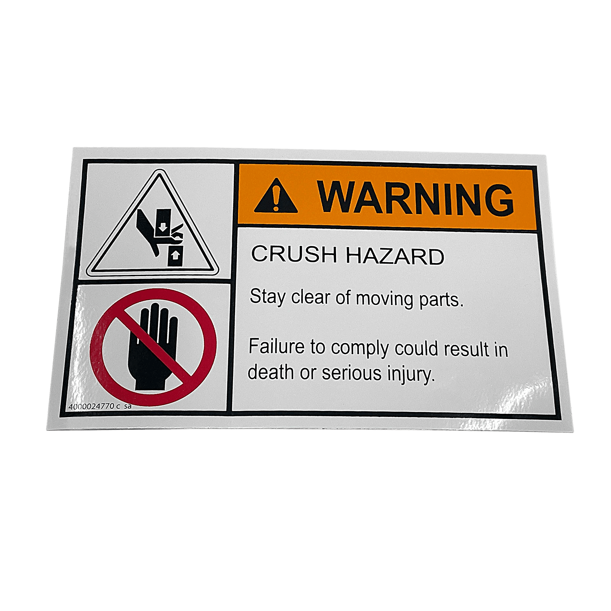 Haulotte Hand Injury Label 4000024770 | Haulotte Parts Catalog ...