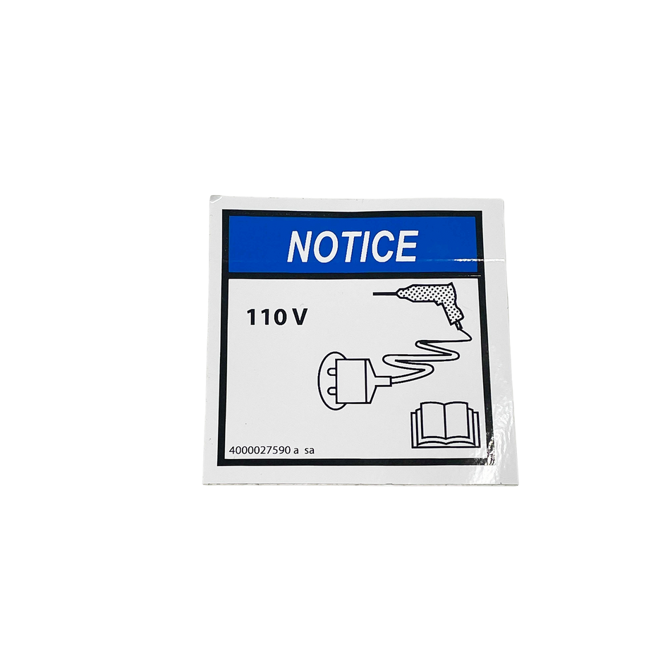 Haulotte 110V Notice Decal 4000027590
