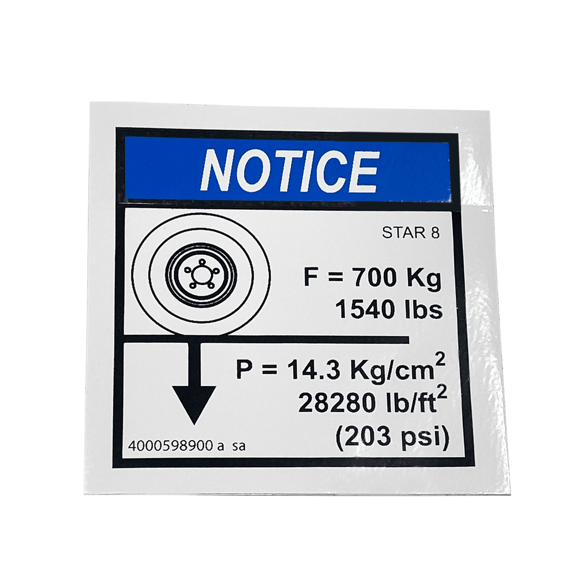 Haulotte Ground Pressure Load 4000598900 - MPN: 4000598900