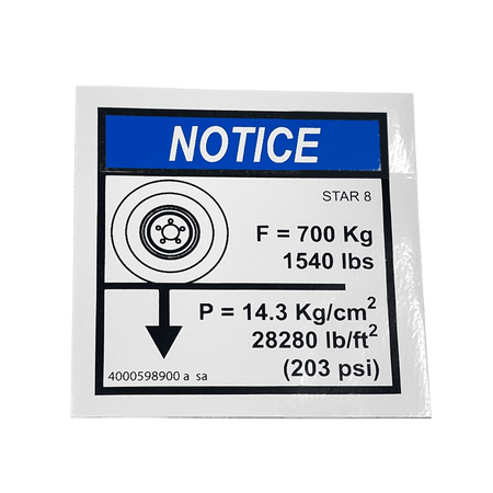Haulotte Ground Pressure Load 4000598900 - MPN: 4000598900
