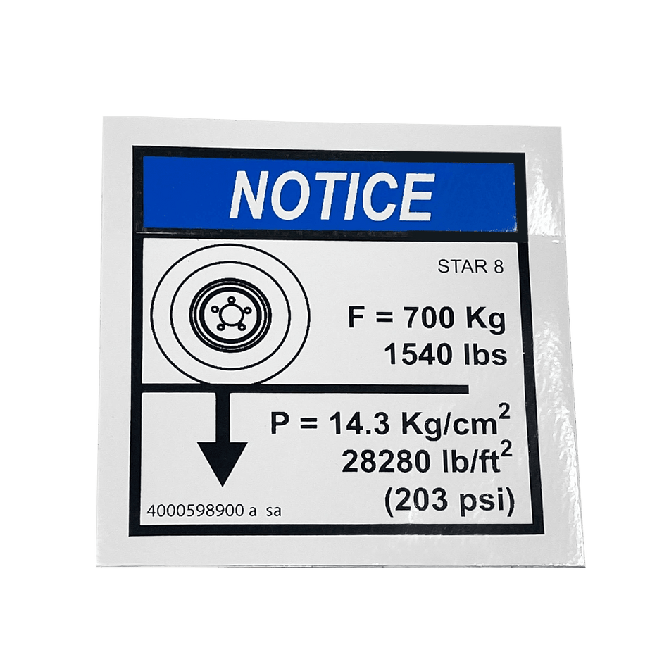 Haulotte Ground Pressure Load 4000598900 - MPN: 4000598900