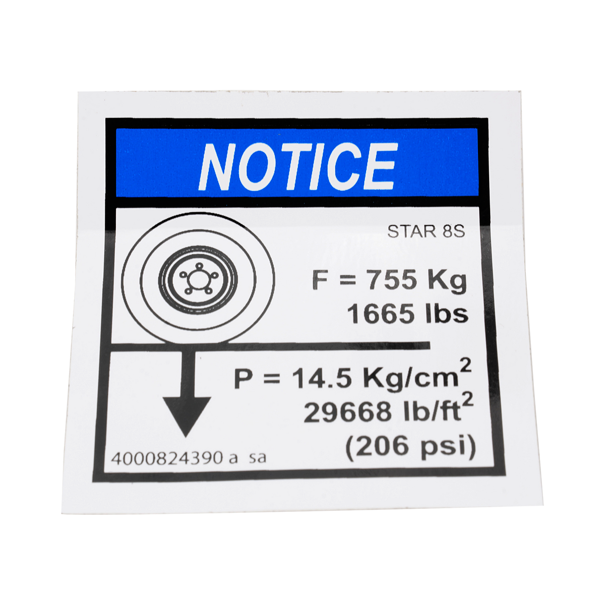 Haulotte Ground Pressure - Load 4000824390 - MPN: 4000824390