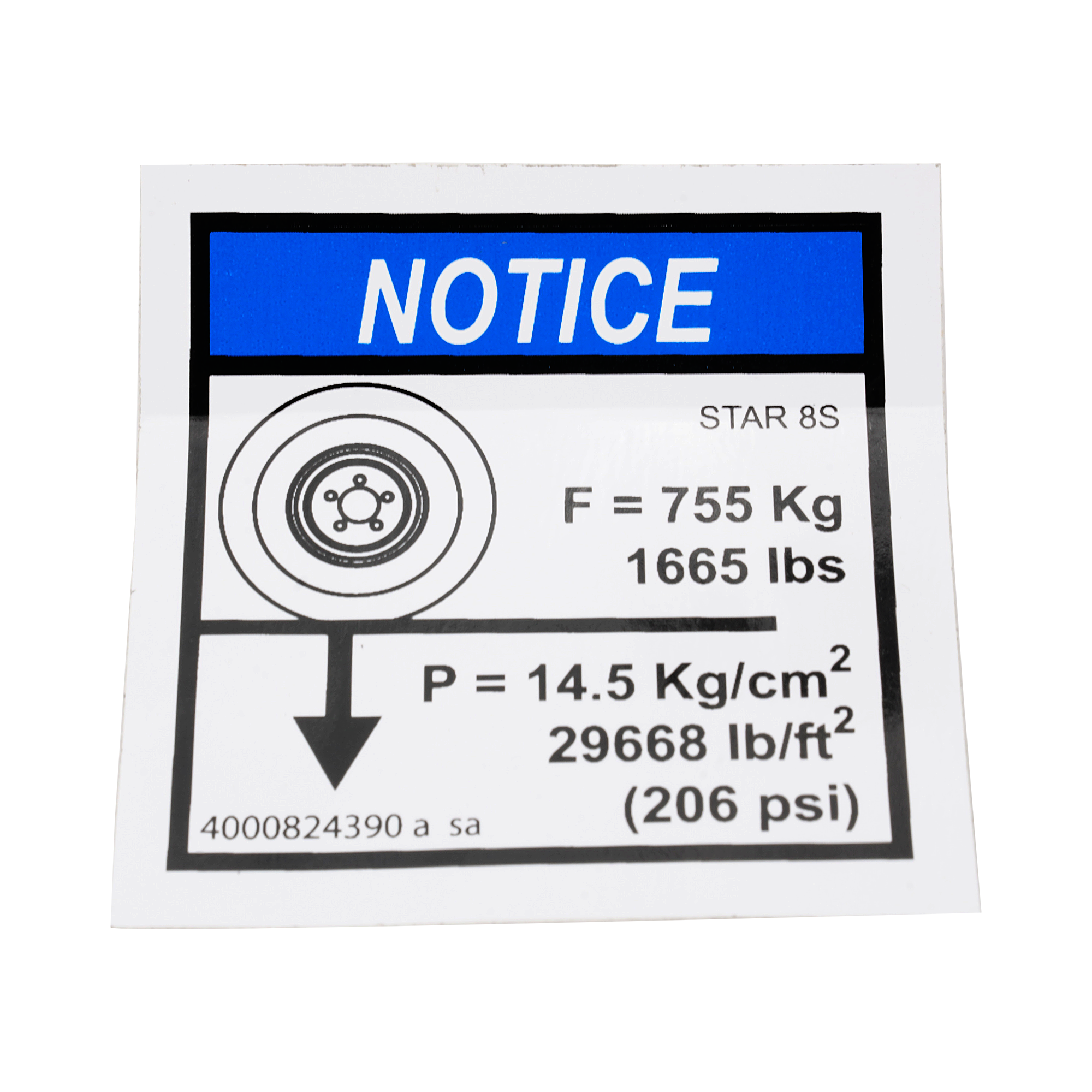 Haulotte Ground Pressure - Load 4000824390 - MPN: 4000824390