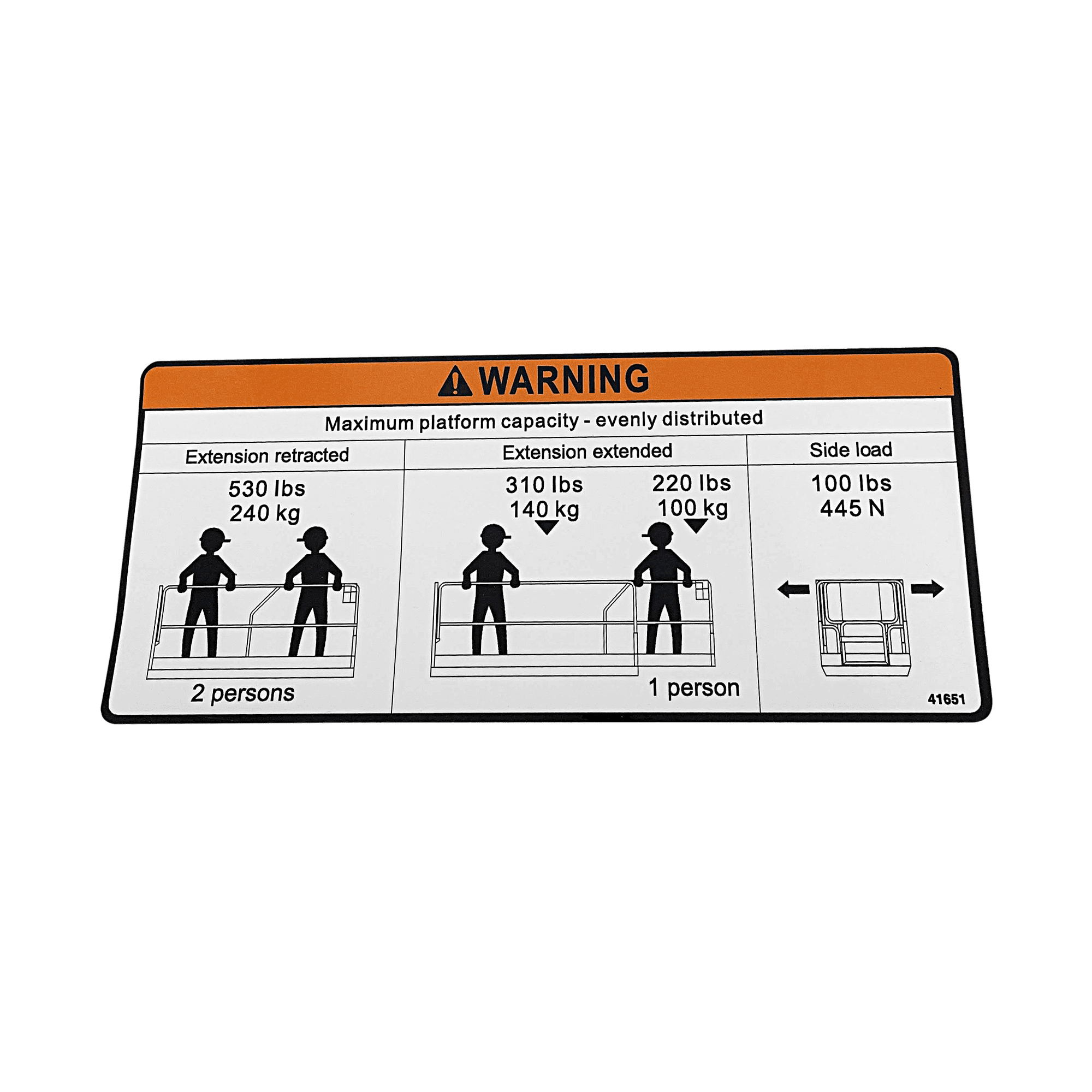 MEC Decal - Capacity 530 Lbs 41651 - MPN: 41651