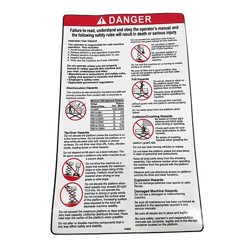 MEC Decal Danger-Safety Rules 41652 - MPN: 41652