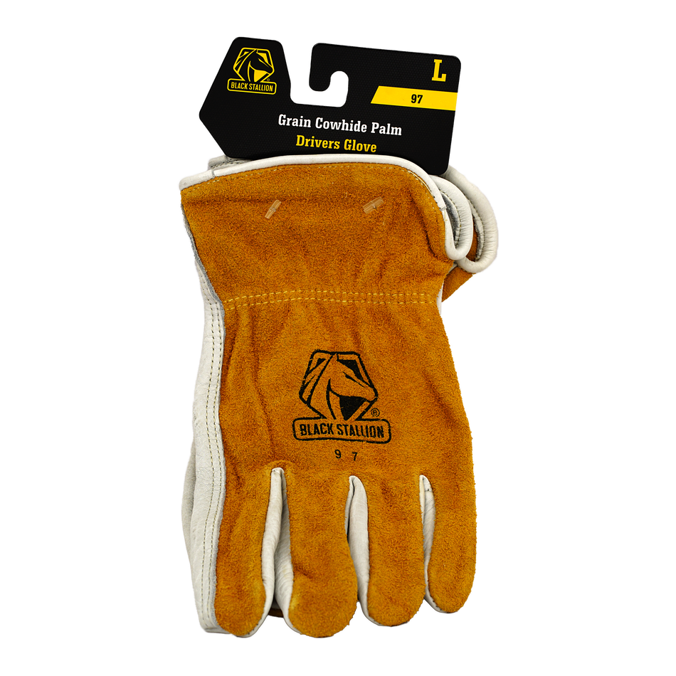 Black Stallion 97 Series Versatile Grain Cowhide Palm Drivers Gloves