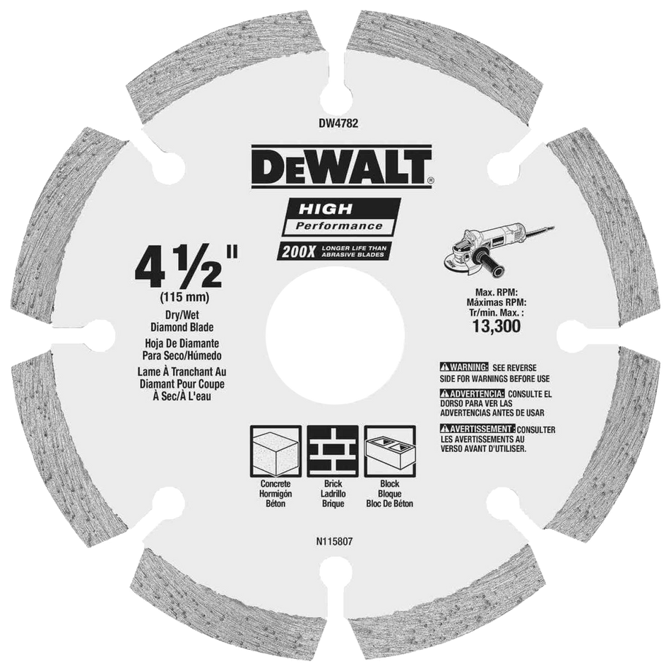 DEWALT 4-1/2" HP Segmented Diamond Blade (DW4782)