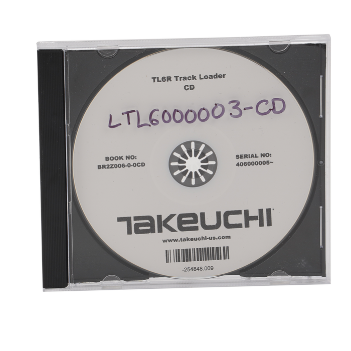 Takeuchi Parts Manual Tl6R Br2Z006-0-0 Sn 406000005-Cd LTL6000003-CD