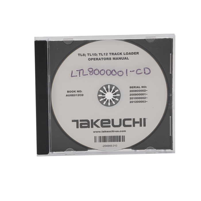 Takeuchi Operators Manual Tl8-10-12 Au8E012-Cd LTL8000001-CD