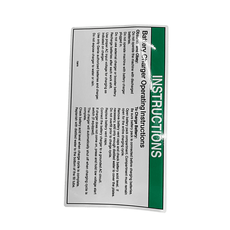 TVH Decal Notice Charger Instructions TSA/GN72970GT - MPN: 72970