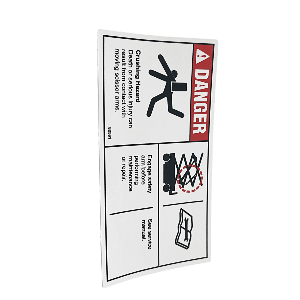 TVH Decal - Danger Safety Arm TSA/GN82561GT - MPN: 82561