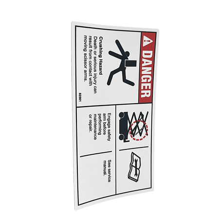 TVH Decal - Danger Safety Arm TSA/GN82561GT - MPN: 82561